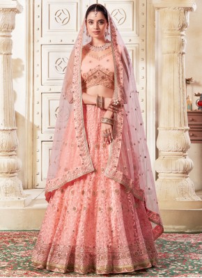 Peach Diamond Sangeet Lehenga Choli