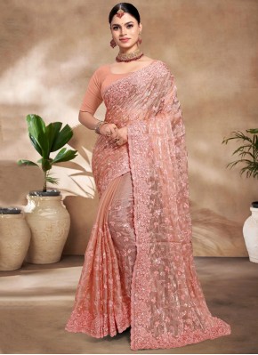 Peach Festival Jimmy Chu Trendy Saree