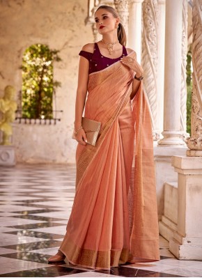 Peach Festival Saree