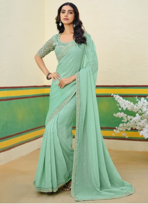 Peppy Blue and Turquoise Classic Saree