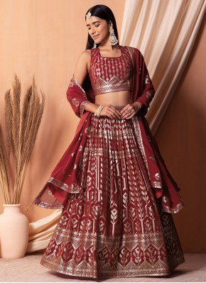 Perfervid Thread Georgette Trendy Lehenga Choli