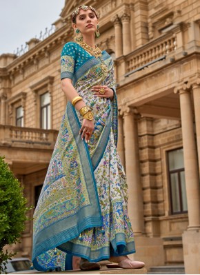 Phenomenal Weaving Silk Blue Contemporary Saree