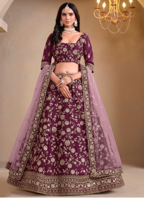 Phenomenal Wine Ceremonial Lehenga Choli