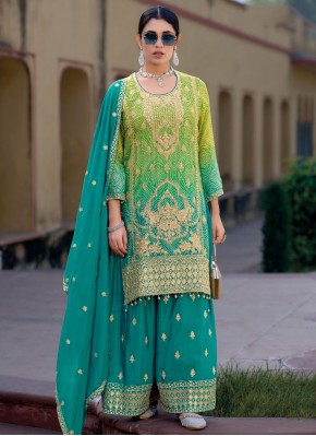 Picturesque Silk Mirror Readymade Salwar Kameez