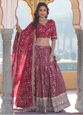 Pink and Rani Viscose Wedding Designer Lehenga Choli