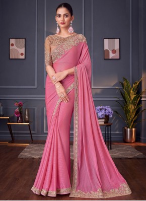 Pink Color Contemporary Saree