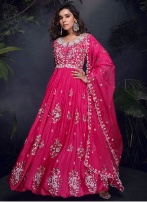 Pink Color Readymade Gown