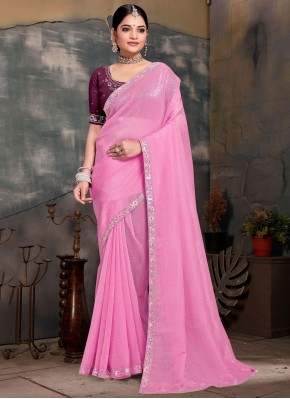 Pink Cord Ceremonial Traditional Saree