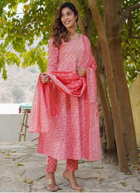 Pink Cotton Ceremonial Trendy Salwar Kameez