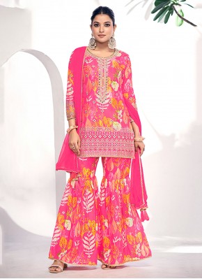 Pink Embroidered Party Trendy Salwar Kameez