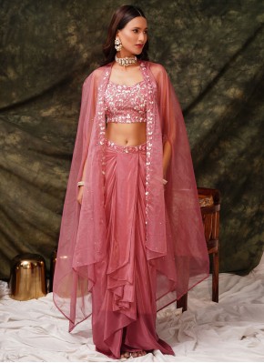 Pink Festival Pure Crepe Trendy Salwar Kameez