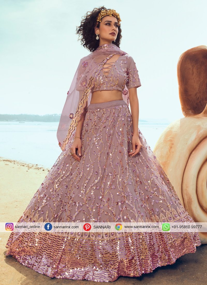 glitter net lehenga