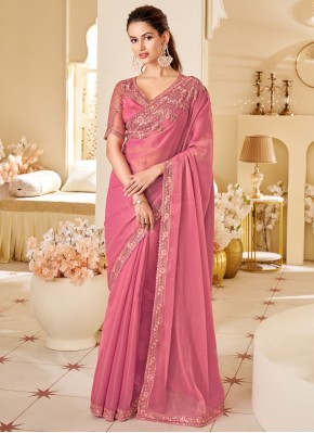 Pink Silk Trendy Saree