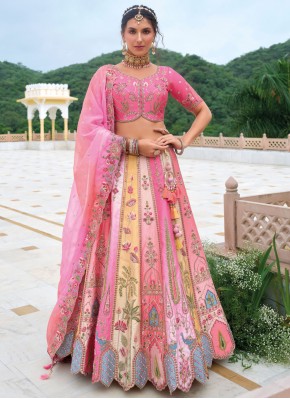 Pink Wedding Silk Lehenga Choli