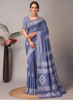 Piquant Printed Chanderi Cotton Classic Saree