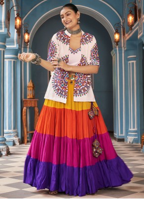 Plain Viscose Readymade Lehenga Choli in Multi Colour