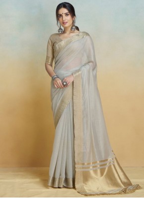 Pleasing Handloom silk Grey Classic Saree