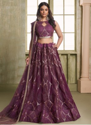 Preferable Sequins Net Designer A Line Lehenga Cho