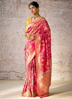 Prime Banarasi Silk Mehndi Contemporary Saree