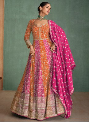 Prime Orange and Rani Festival Trendy Gown