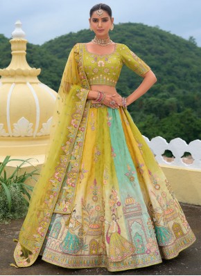 Princely Green and Mustard Lehenga Choli