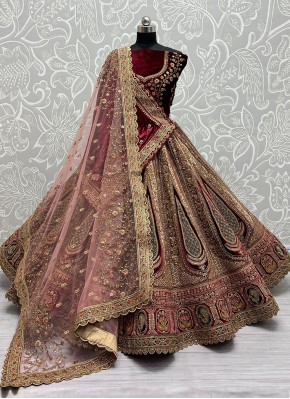 Pristine Beige Embroidered Trendy Lehenga Choli