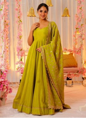 Pristine Green Floor Length Salwar Kameez