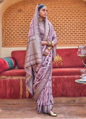 Pristine Magenta and Purple Silk Traditional Saree