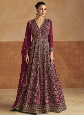 Prodigious Chinon Sangeet Floor Length Gown