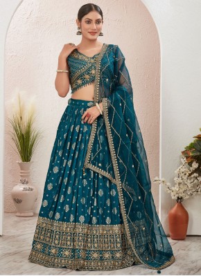 pure-dola Morpeach  Sequins Readymade Lehenga Choli