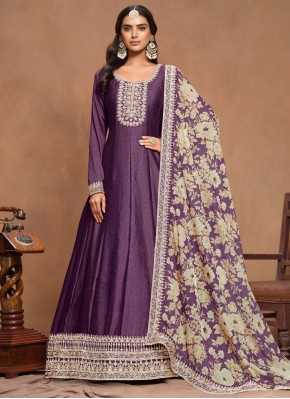 Purple Art Silk Gown 