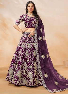 Purple Ceremonial Art Silk Lehenga Choli