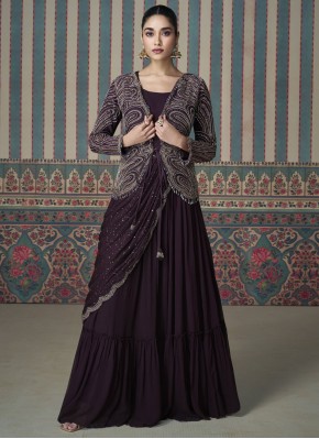 Purple Ceremonial Designer Gown