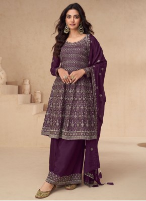 Purple Ceremonial Designer Salwar Kameez