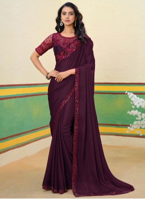 Purple Color Contemporary Saree