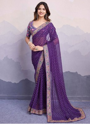 Purple Color Designer Saree