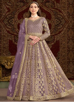 Purple Color Long Length Anarkali Salwar Suit