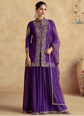 Purple Color Readymade Salwar Kameez