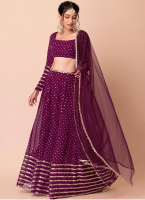 Purple Mehndi Designer Long Lehenga Choli