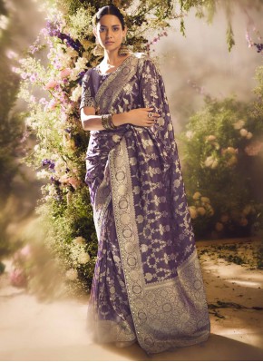 Purple Reception Classic Saree