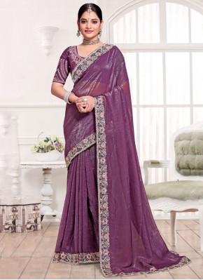 Purple Silk Trendy Saree