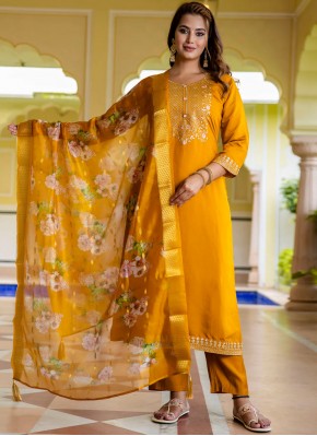 Radiant Mustard Trendy Salwar Kameez