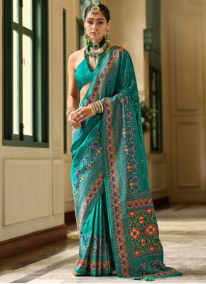 Rama Meenakari Trendy Saree