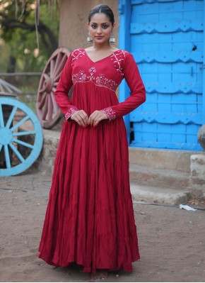 Rani and Red Mirror Readymade Trendy Gown