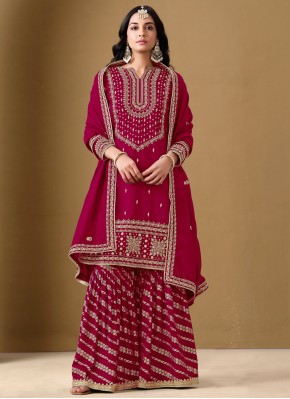 Rani Art Silk Embroidered Readymade Salwar Kameez