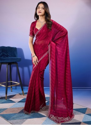 Rani Festival Chiffon Satin Contemporary Saree