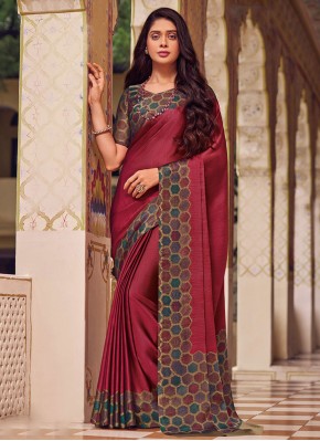 Rani Print Chiffon Traditional Saree