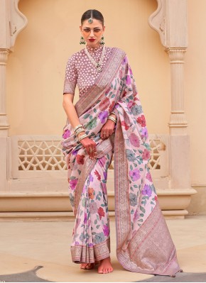 Ravishing Floral Print Trendy Saree