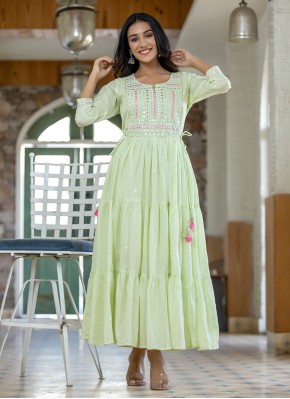 Readymade Gown Mirror Cotton in Green