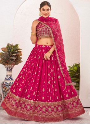 Readymade Lehenga Choli Jacquard Work pure-dola in Rani